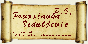 Prvoslavka Viduljević vizit kartica